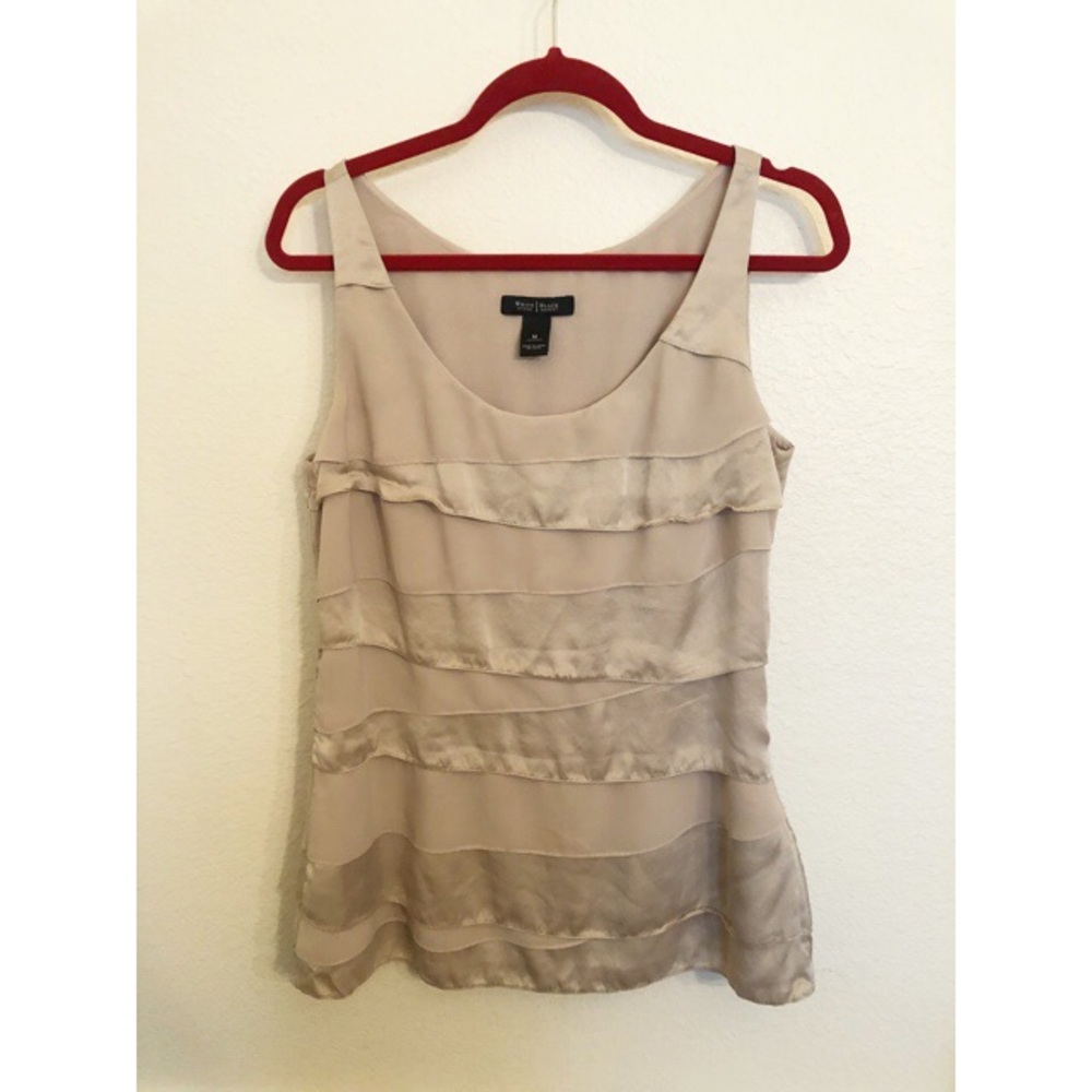 White House Black Market Gold silk tank top